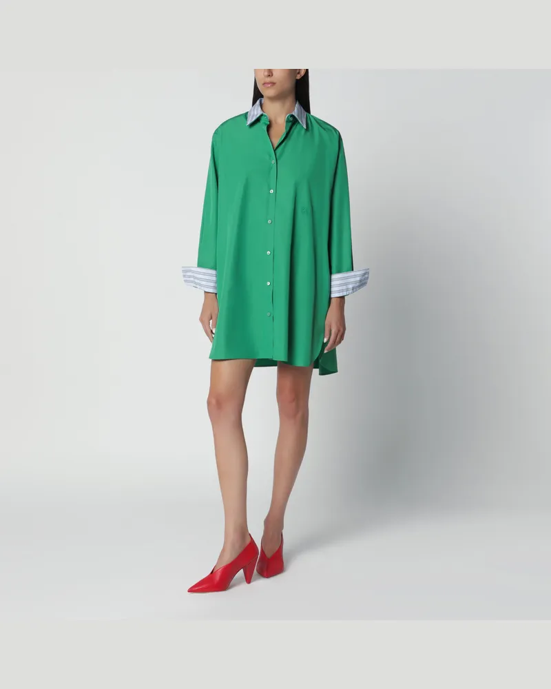 Loewe Grünes Hemdblusenkleid aus Baumwolle Green