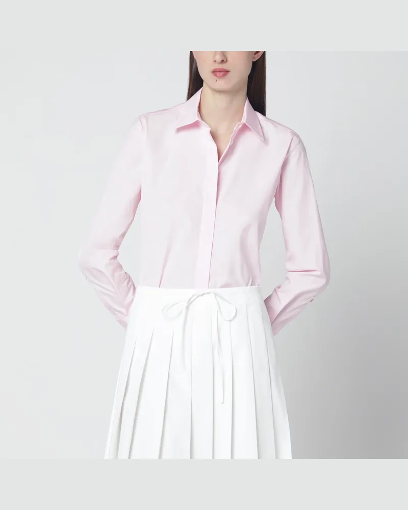 Max Mara Rosa Hemd aus Baumwollpopeline 