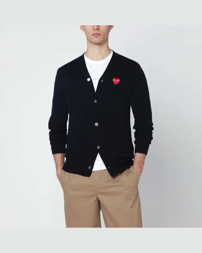 Comme des Garçons Marineblauer Wollcardigan Blau