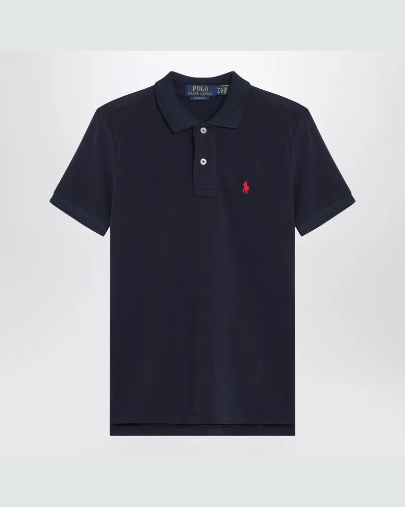 Ralph Lauren Marineblaues Baumwoll-Poloshirt mit gesticktem Logo Blue