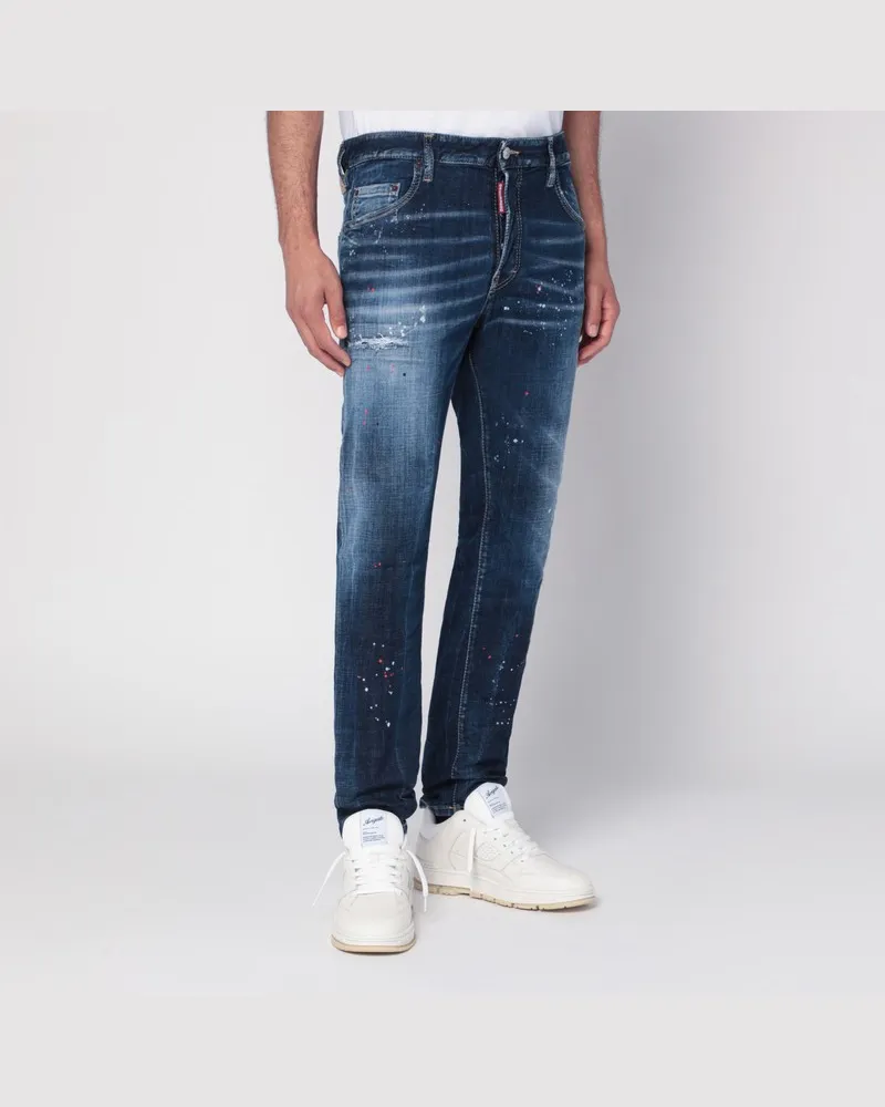 Dsquared2 Mittel Einfach Waschbare Ordentliche Biker Jeans Blau