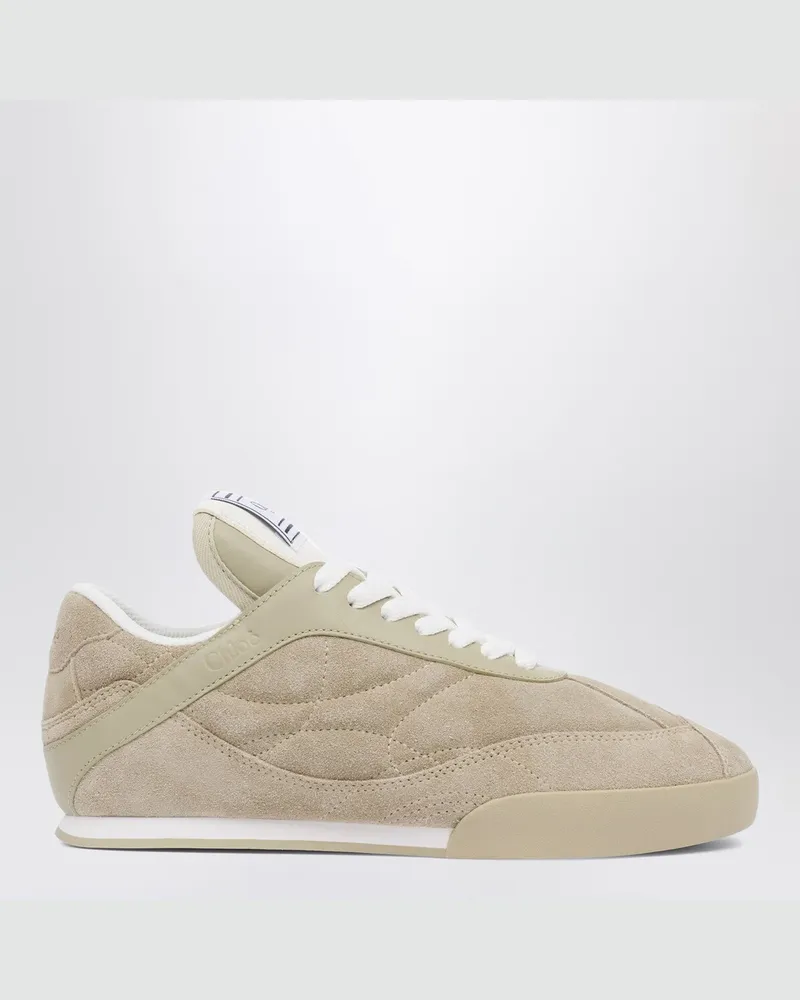 Chloé Kick Pale Khaki Sneakers aus Wildleder Green