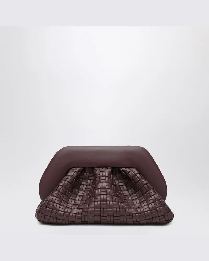 THEMOIRÈ Pflaumenfarbener gewebter Clutch Tia Burgunderrot