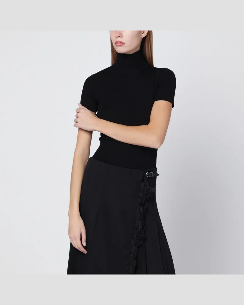 Max Mara Schwarzer Rollkragenpullover aus Wolle Schwarz