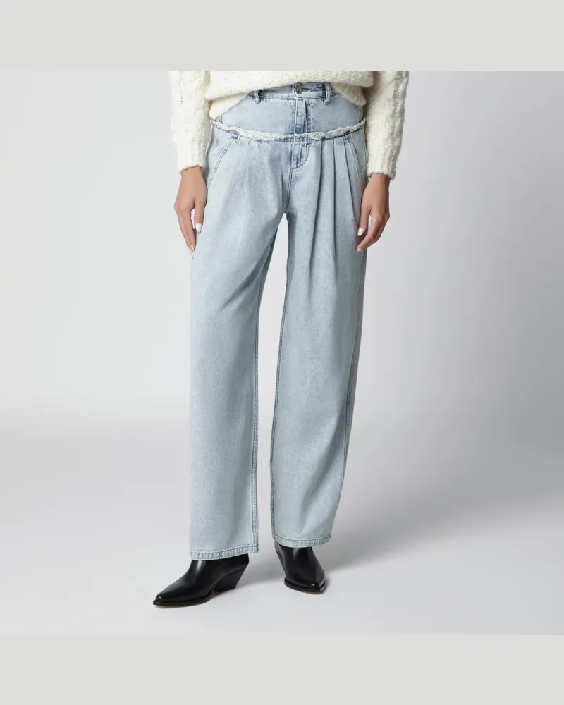 Isabel Marant Iniza Plissee-Jeans aus hellblauem Denim Light
