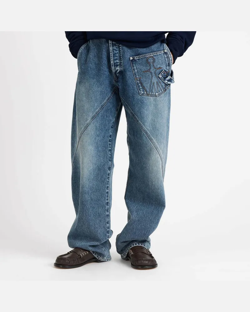 J.W.Anderson Mittelblaue Jeans aus gedrehtem Denim Blue