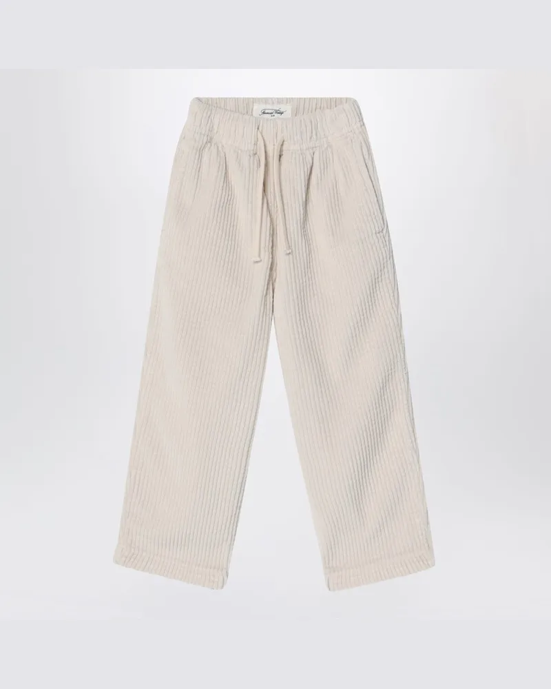 American Vintage Ecrufarbenes geripptes Hosen Padow Beige