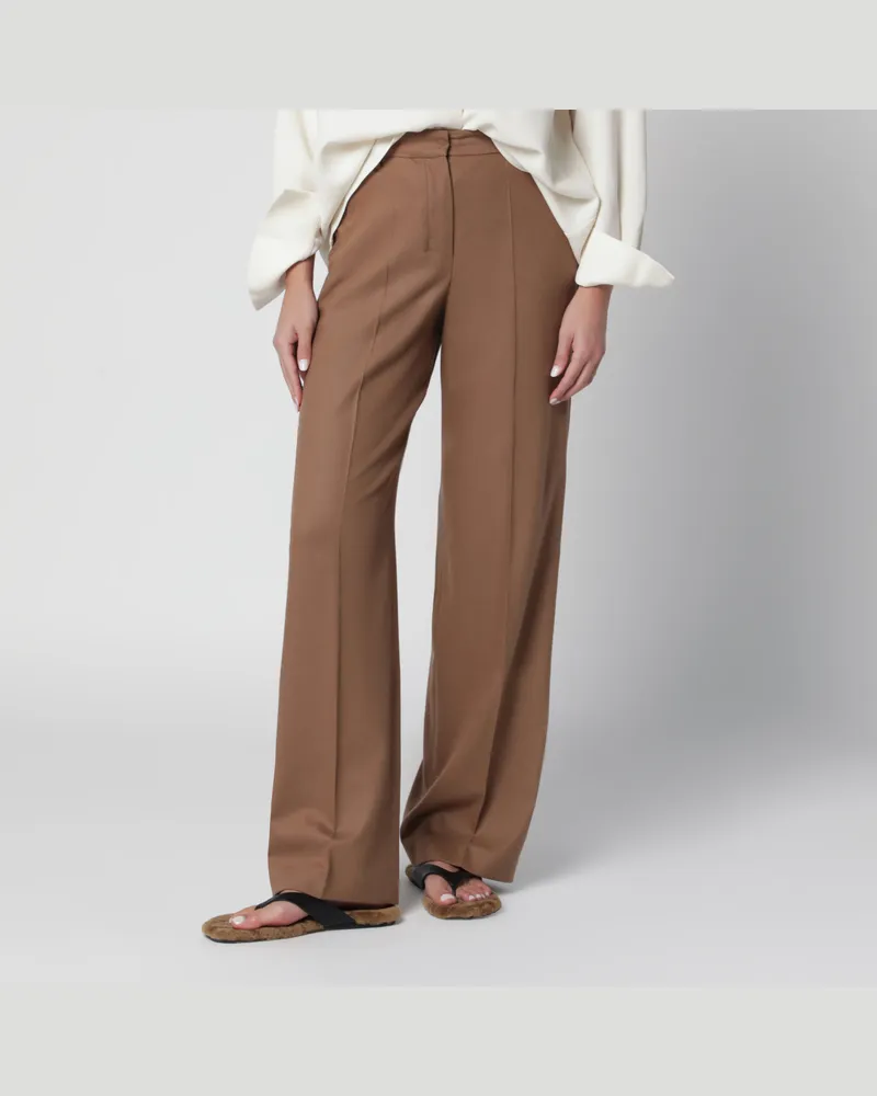 Max Mara Kamelwollhose in regulärer Passform Brown
