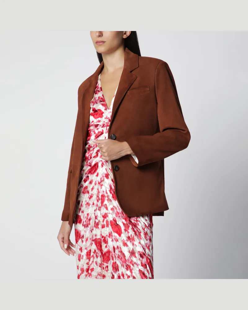 Golden Goose Robyn Wildleder-Blazer aus Lammleder in Cambridge Brown Brown