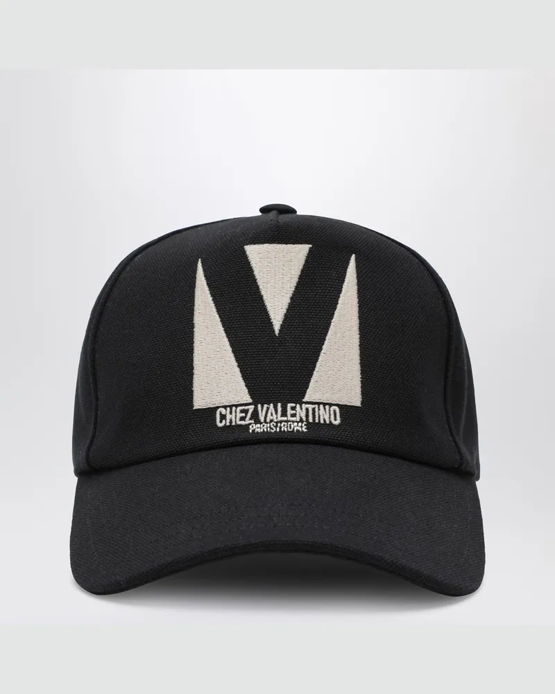 Valentino Garavani Schwarze Baseballkappe von Chez Valentino 