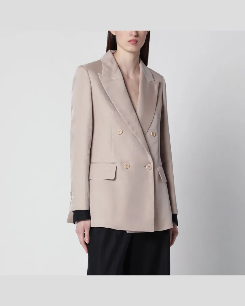 Max Mara Oversize-Blazer aus Leinen und Organza in Rosa Pink