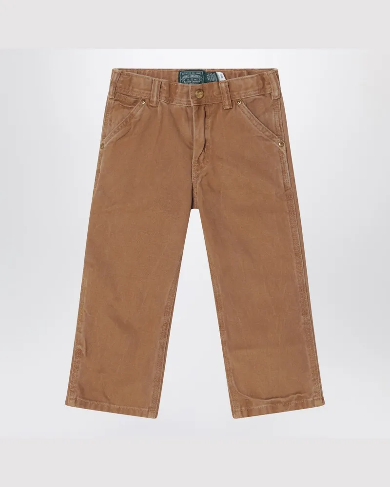 Ralph Lauren Braune Hose aus Baumwolle mit Vintage-Effekt Beige