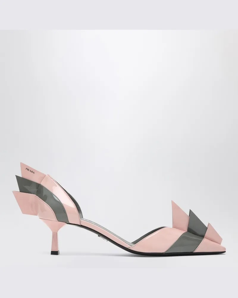 Prada Lacklederpumps in Orchidee/Stahl Rosa