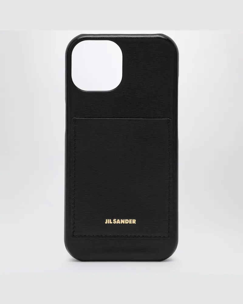 Jil Sander Schwarzes Cover für iPhone 15 Pro mit Logo Black