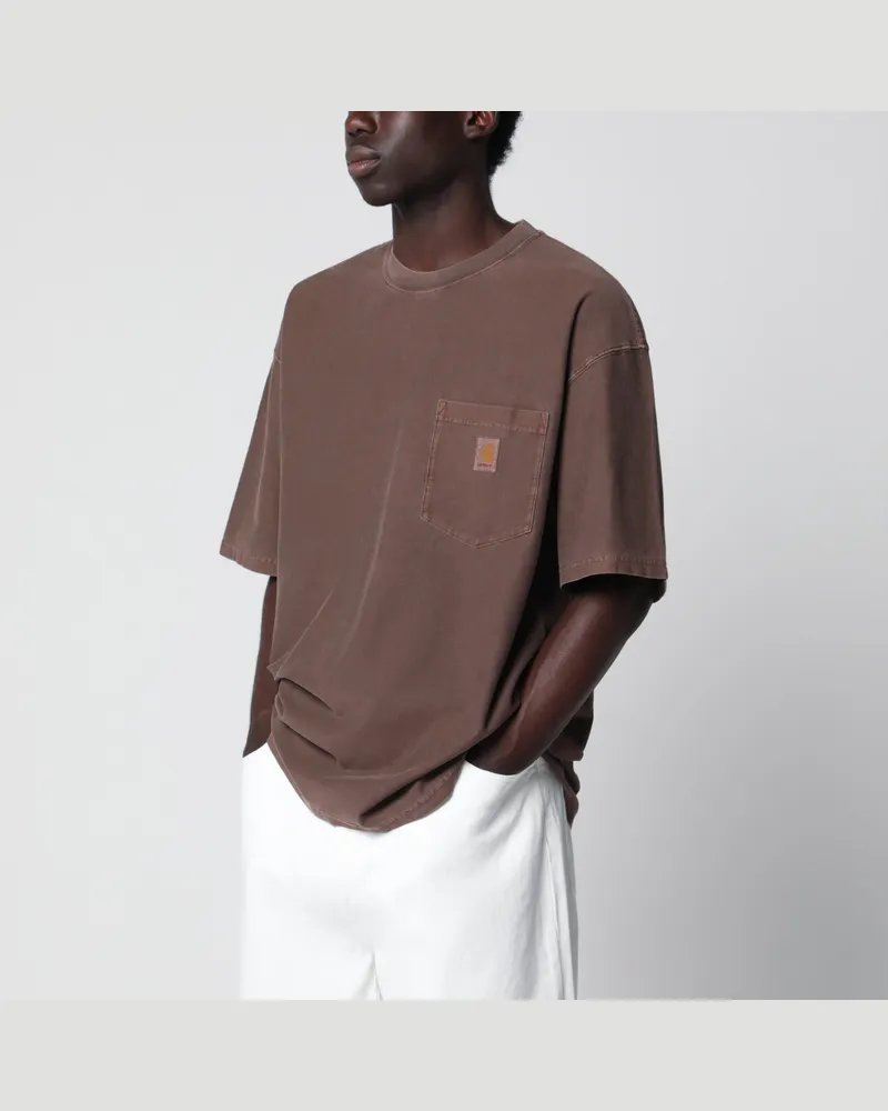 Carhartt WIP T-Shirt Loose Pocket aus tabakfarbenem Baumwolljersey Brown