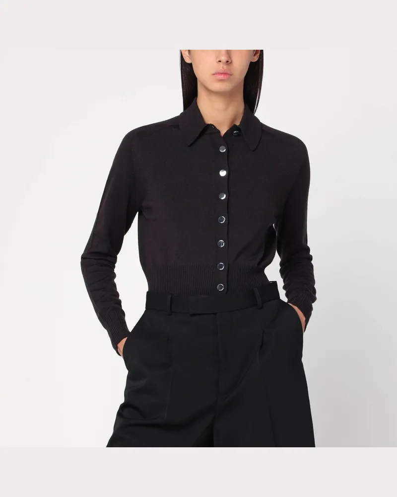 SPORTMAX Dunkelbrauner Cardigan aus Wolle Braun