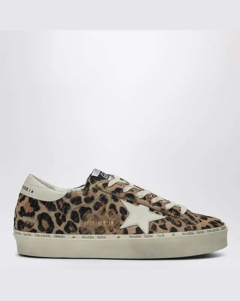 Golden Goose Sneaker Hi Star mit Leopardenmuster aus Cavallino-Leder Beige