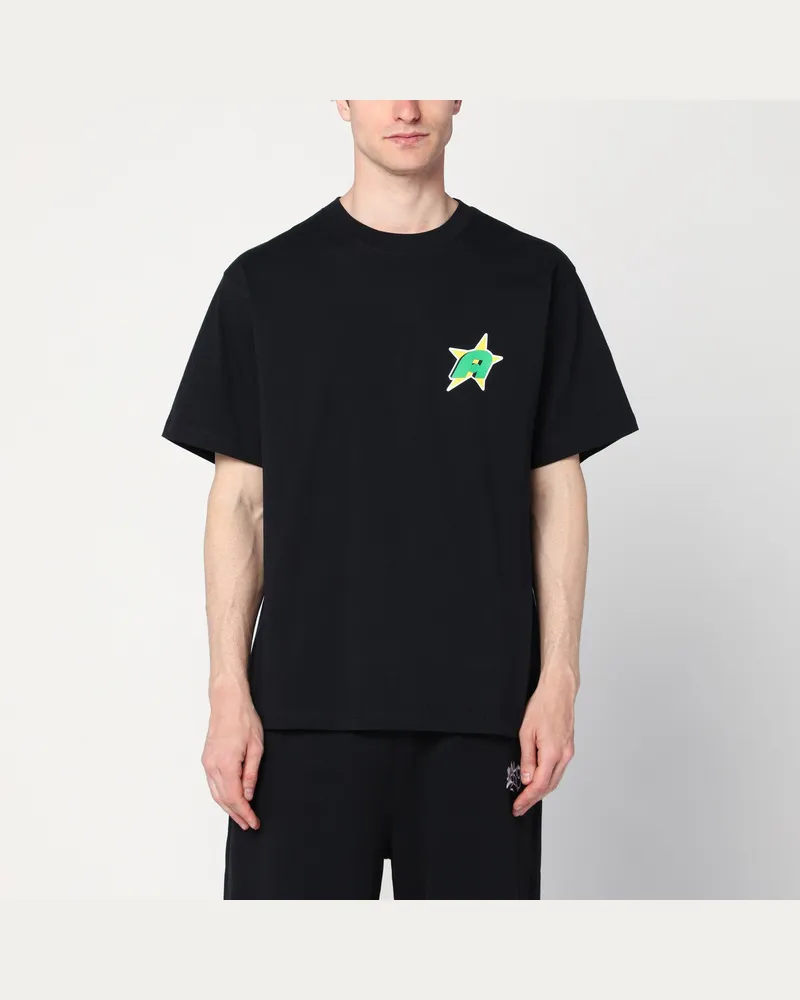 AWAKE NY Schwarzes T-Shirt mit Star A Logo Black