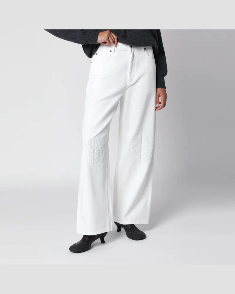 Loewe Baggy-Jeans in Weiß aus Baumwoll-Denim White