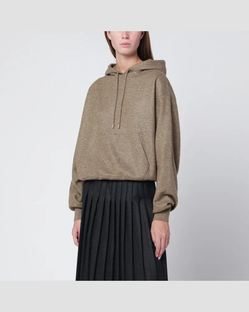 Loro Piana Braunes Hoodie aus Kaschmirmix Beige