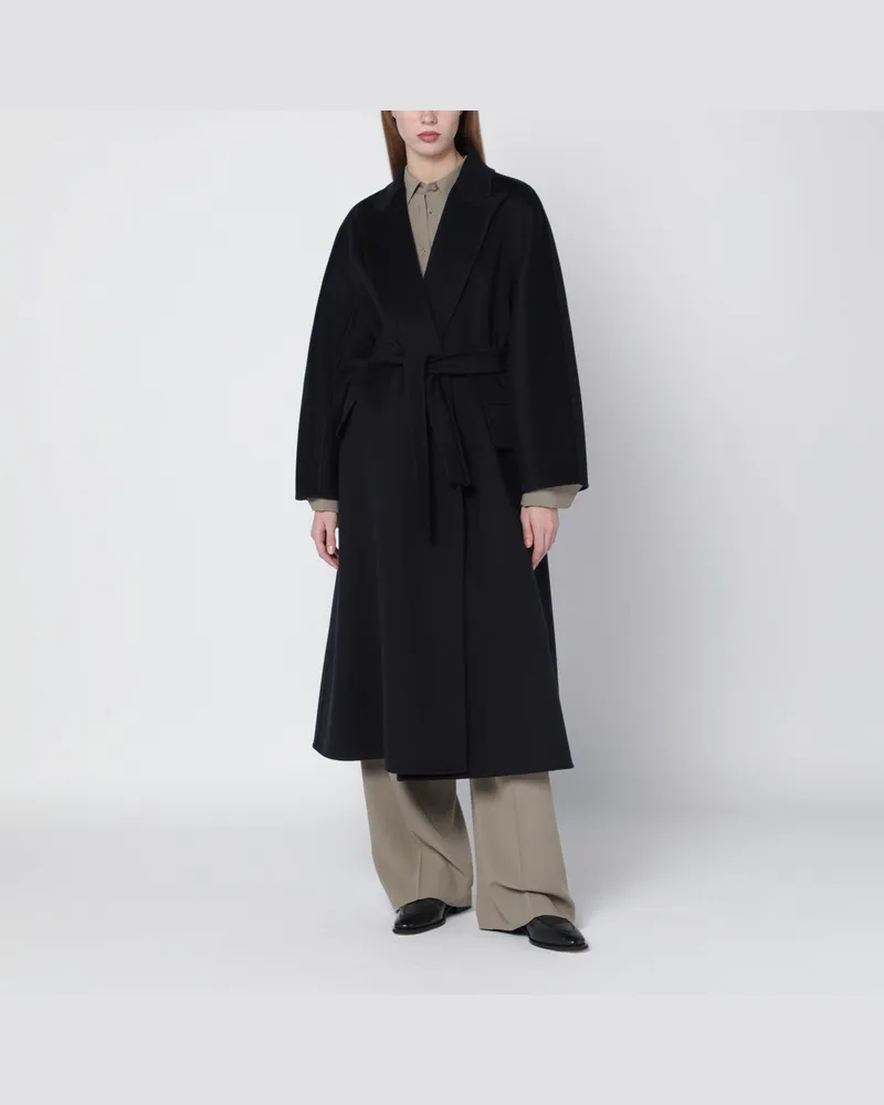 Max Mara Marineblauer Wickelmantel aus Kaschmir Blue