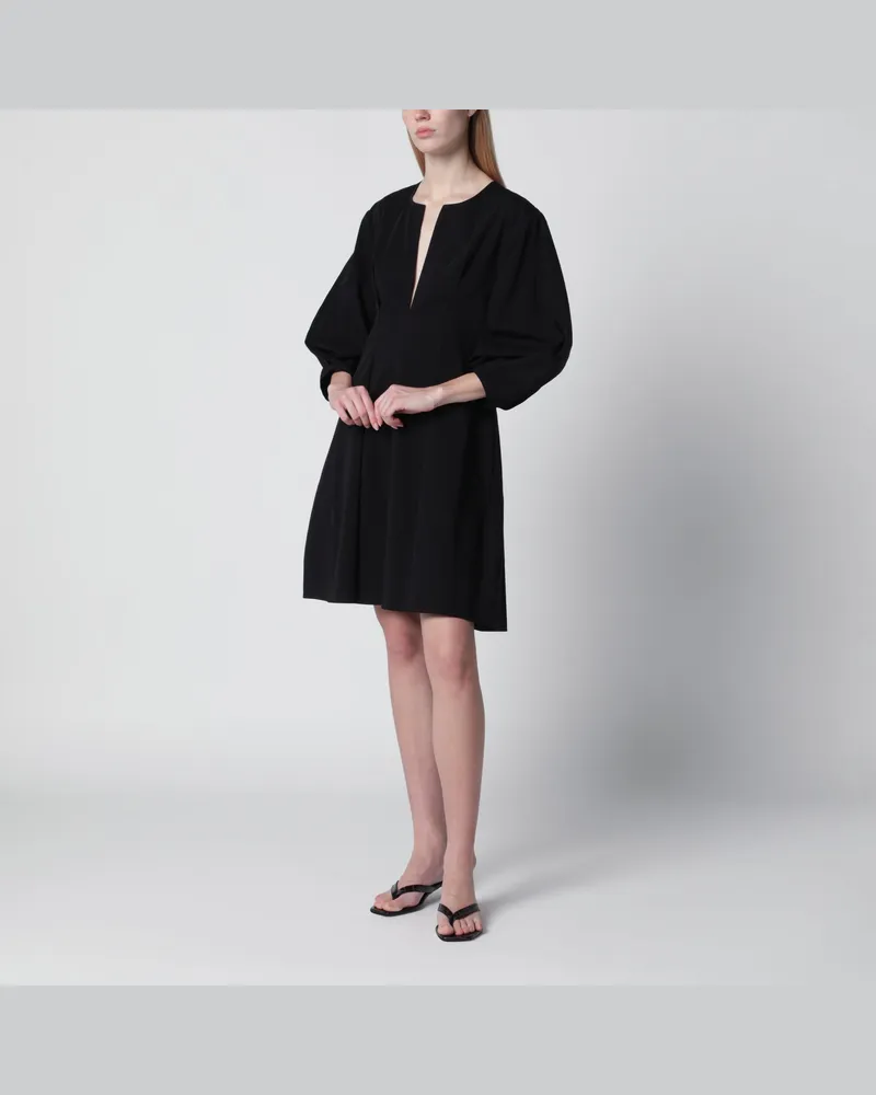 Totême Kleid aus Bio-Baumwolle mit Ballonärmeln in Schwarz Black