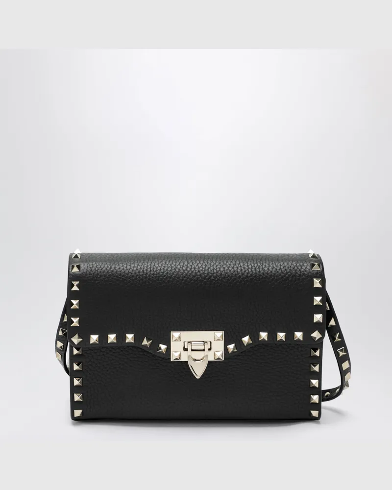 Valentino Garavani Kleine schwarze Rockstud Umhängetasche Black