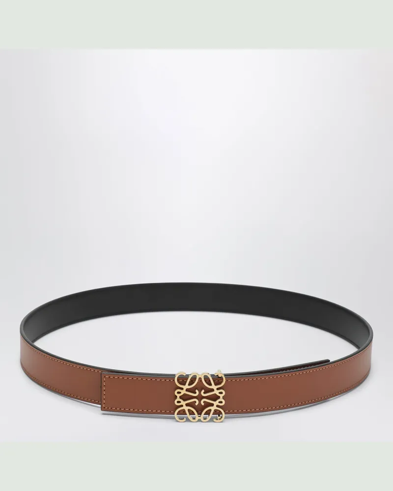 Loewe Wendegürtel Anagram aus Kalbsleder, Tan/Schwarz Brown