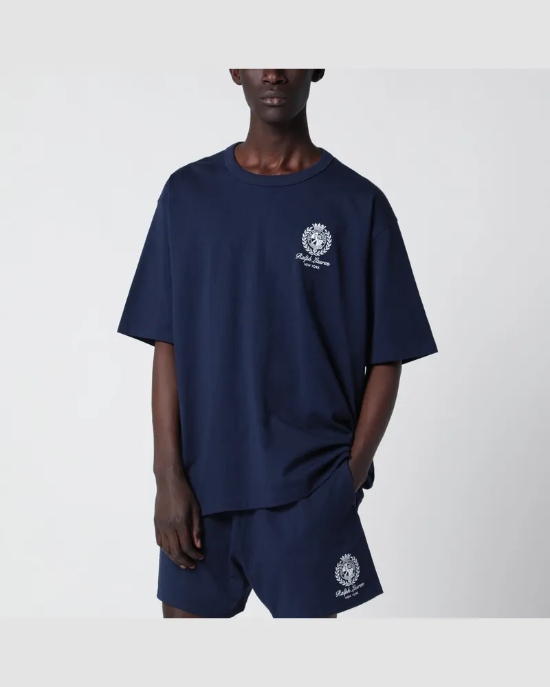 Ralph Lauren Navyblaues Relaxed-Fit T-Shirt Mit Logo-Prints Blue