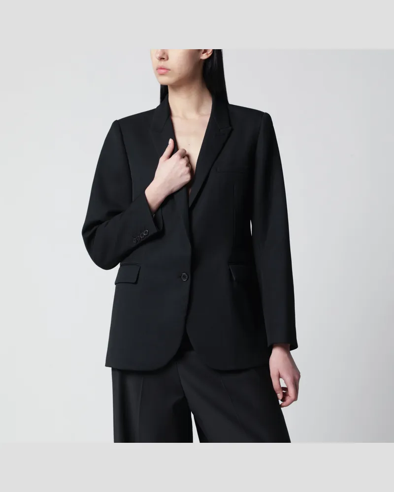 FRANKIE Shop Maßgeschneiderter Blazer Amelia aus Wollmix in Schwarz Black