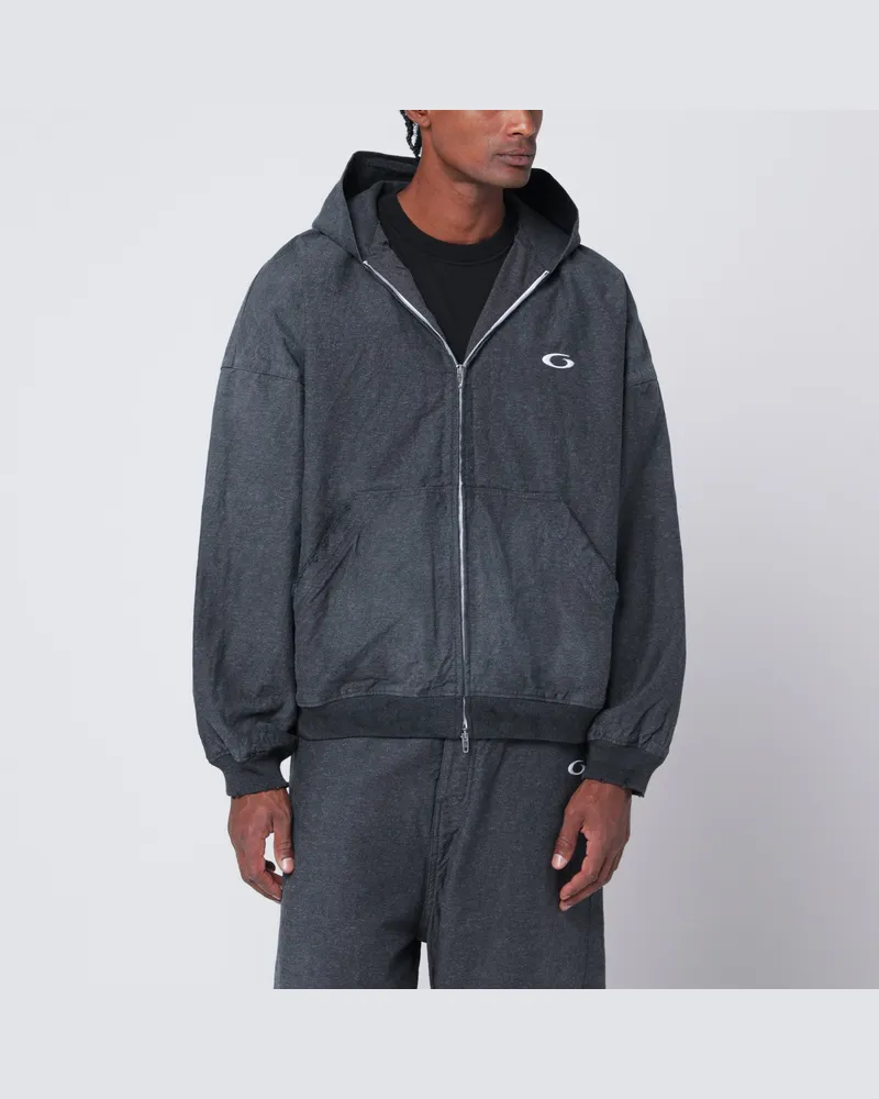 Balenciaga Trompe L'Oeil Sweatshirt aus meliertem Anthrazit-Baumwolle Grey