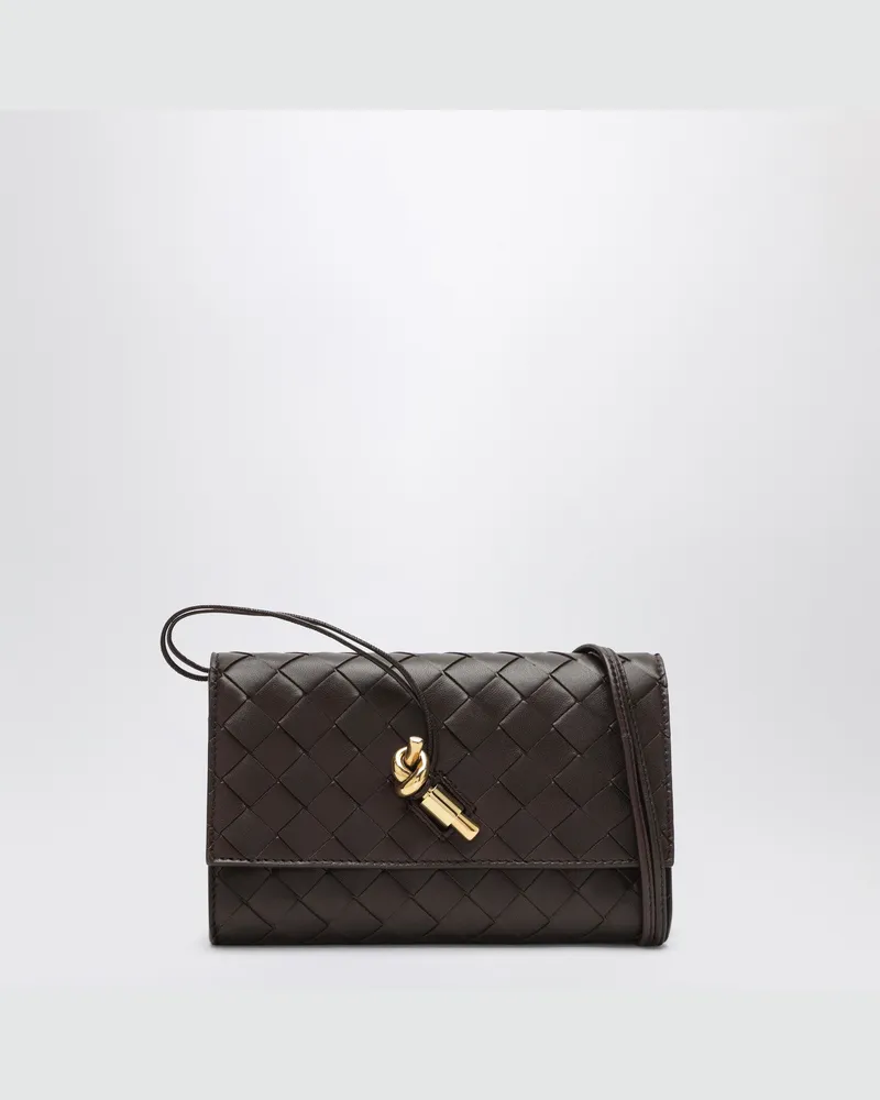Bottega Veneta Andiamo-Clutch in der Farbe Fondant Brown