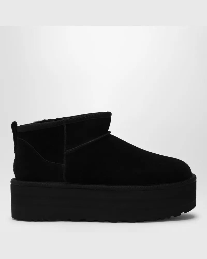 UGG Schwarze Stiefelette Classic Ultra Mini mit Plateau Schwarz