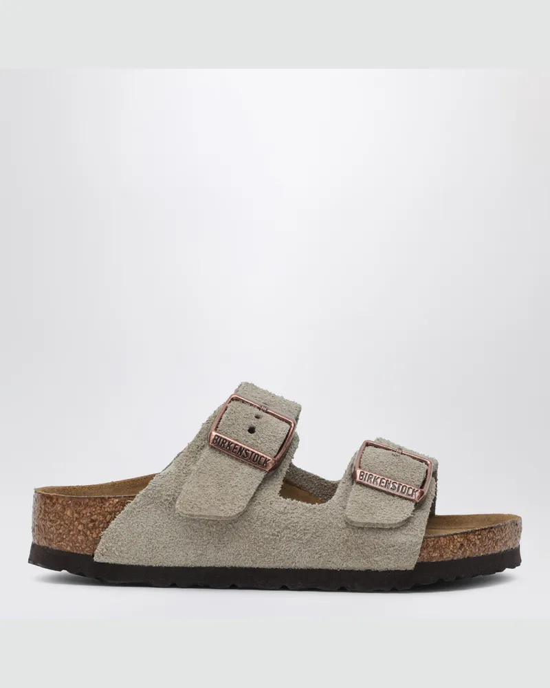 Birkenstock Taupefarbene Pantolette Arizona aus Wildleder Beige