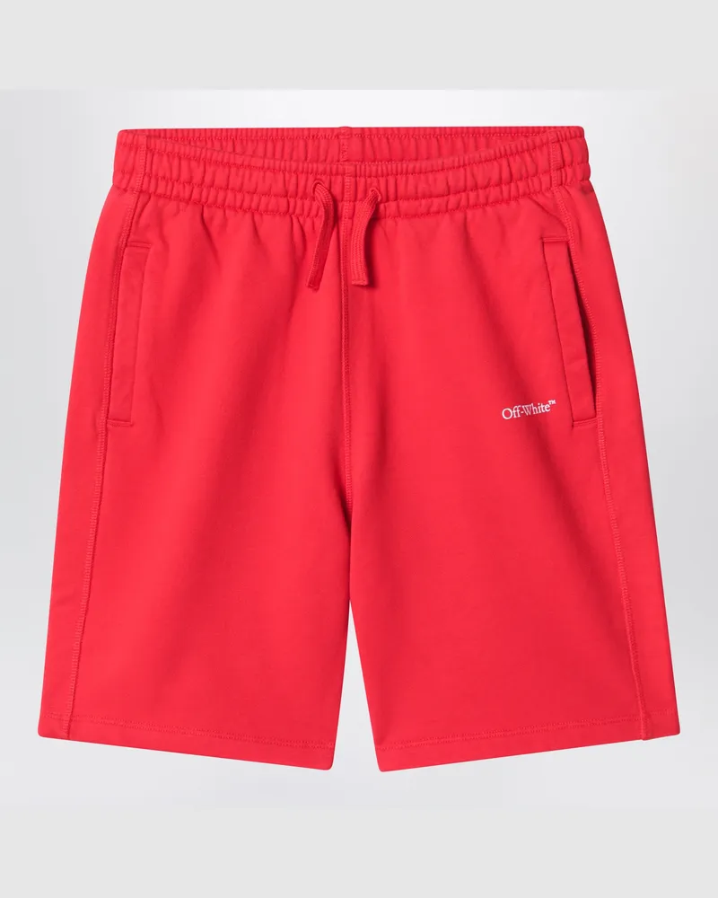 OFF-WHITE Rote Shorts mit Logo-Print Red