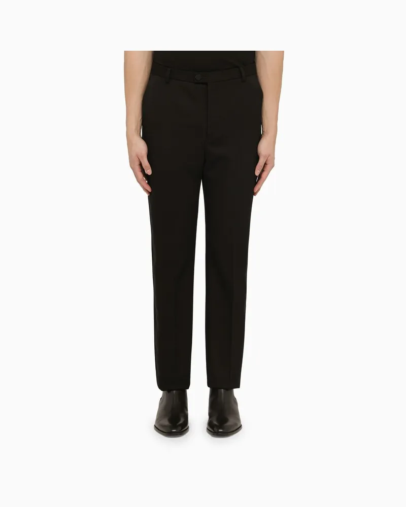 Saint Laurent Schwarze Wollhose Schwarz