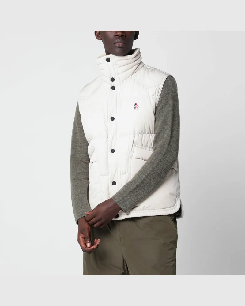 Moncler Weiße gesteppte Weste Beige