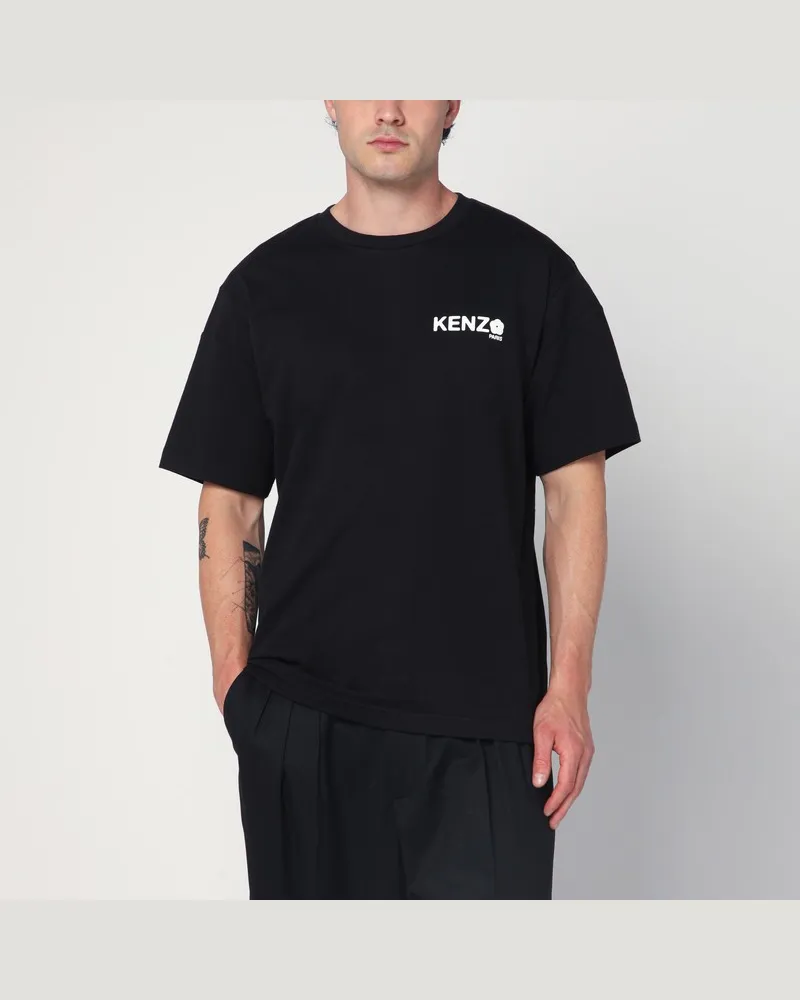 Kenzo Schwarzes T-Shirt aus Baumwolle mit Logo Schwarz