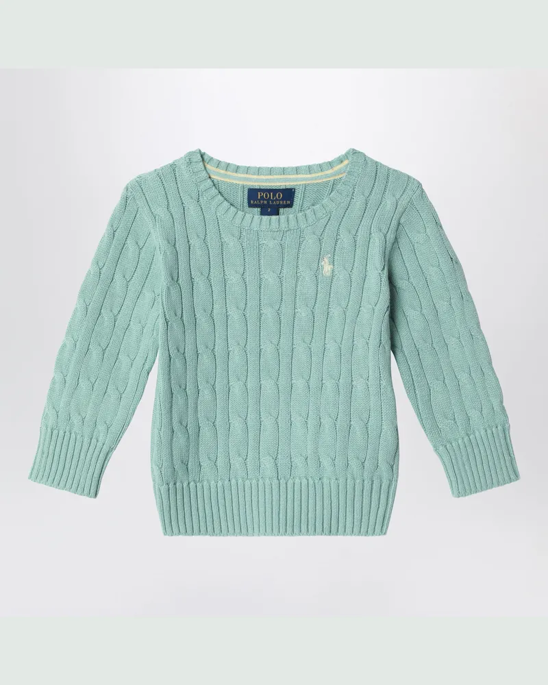 Ralph Lauren Celadon-grüner Strickpullover aus Baumwolle Green