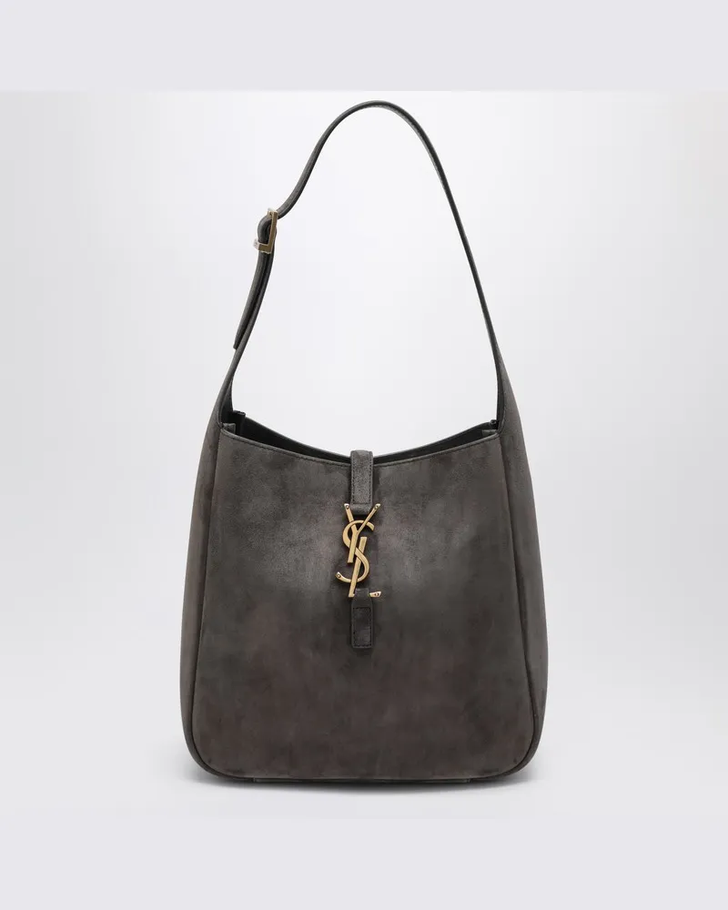 Saint Laurent Kleine Le 5 À 7 Tasche aus grauem Wildleder Braun