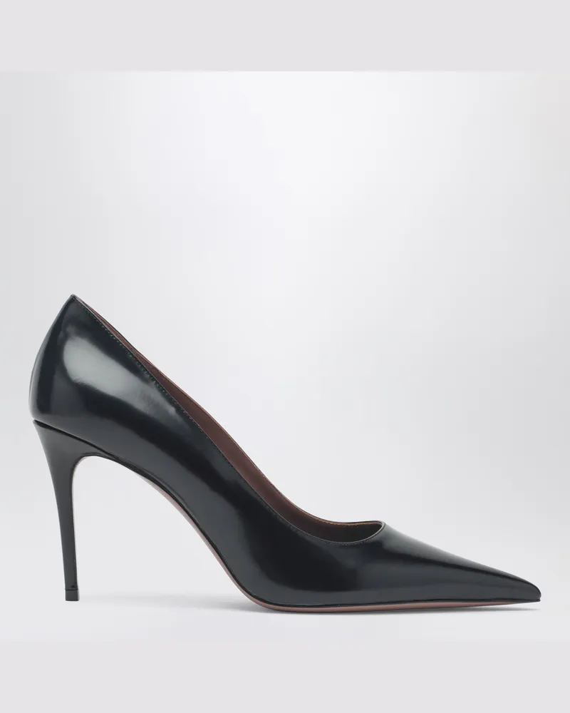Paris Texas Vera 85 Pumps aus schwarzem Leder Black