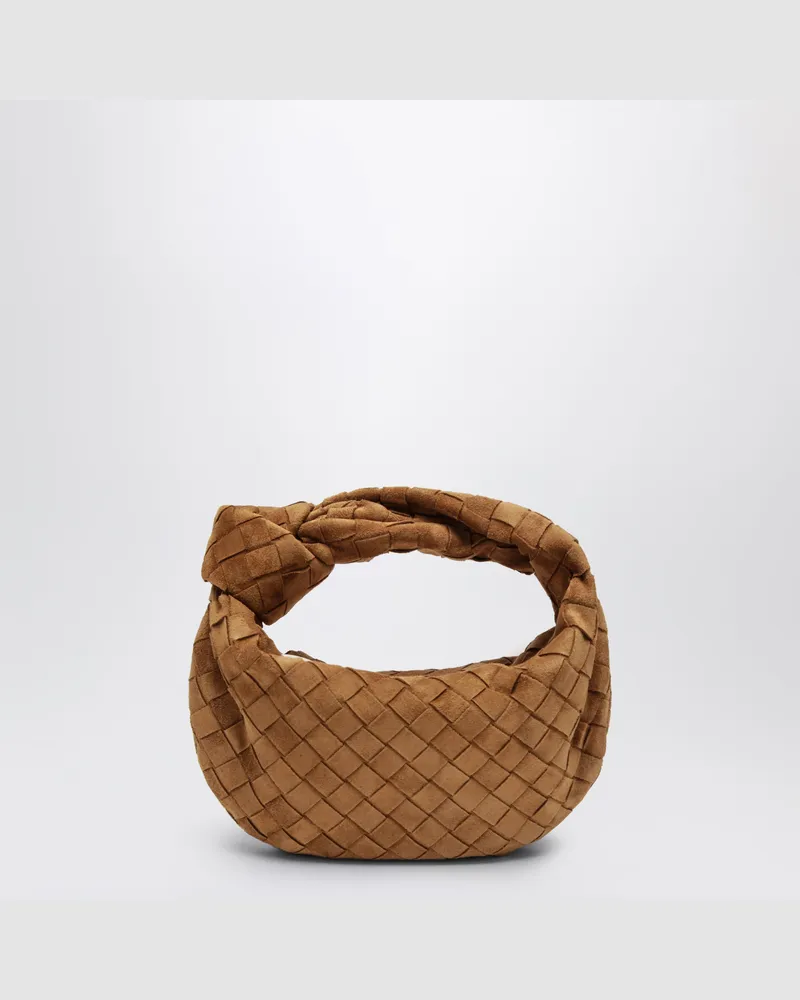 Bottega Veneta Mini Jodie Tasche aus Wildleder in Amber Brown
