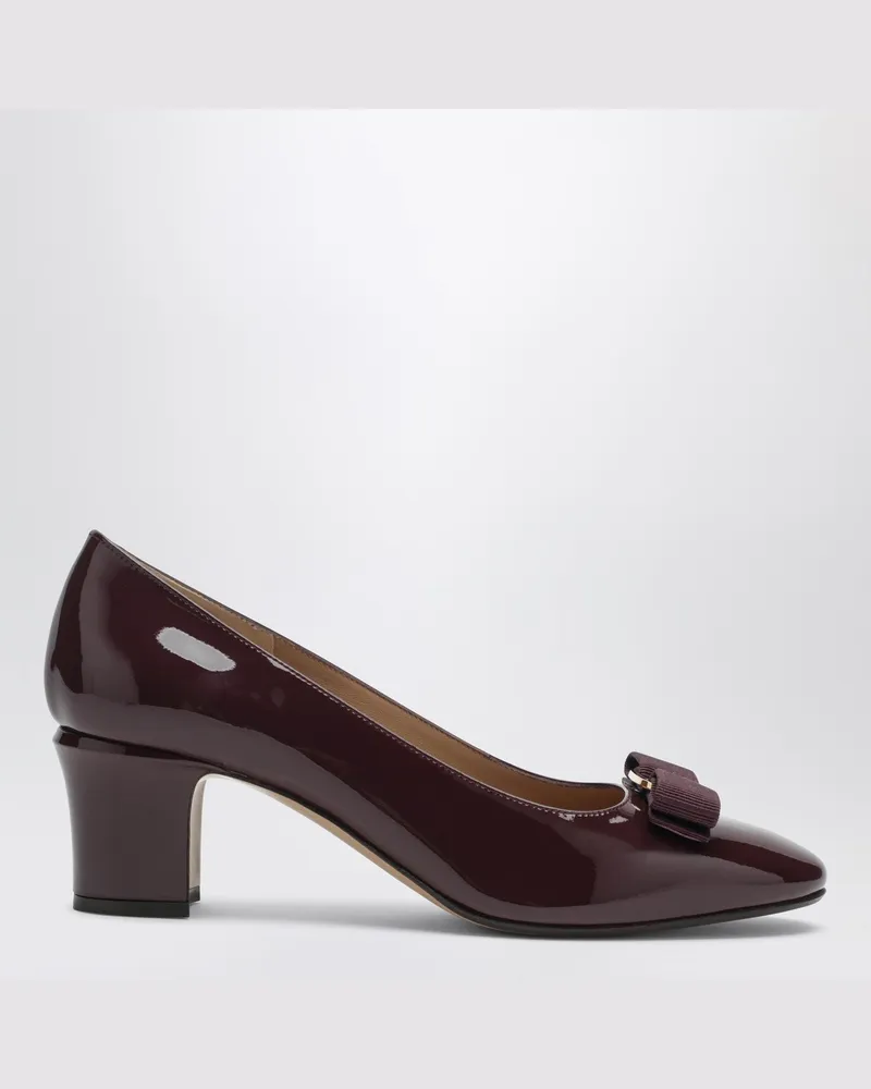 Ferragamo Vara Pumps mit Schleife in Pflaume Burgundy