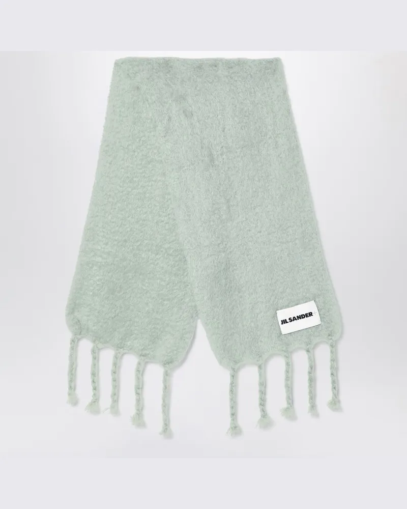 Jil Sander Hellgrüner Schal aus Mohair-Mischung Grün