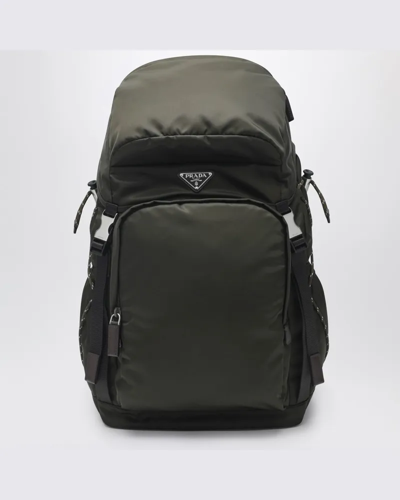 Prada Speedrock Rucksack aus Re-Nylon und Leder mit Camouflage-Muster Grün