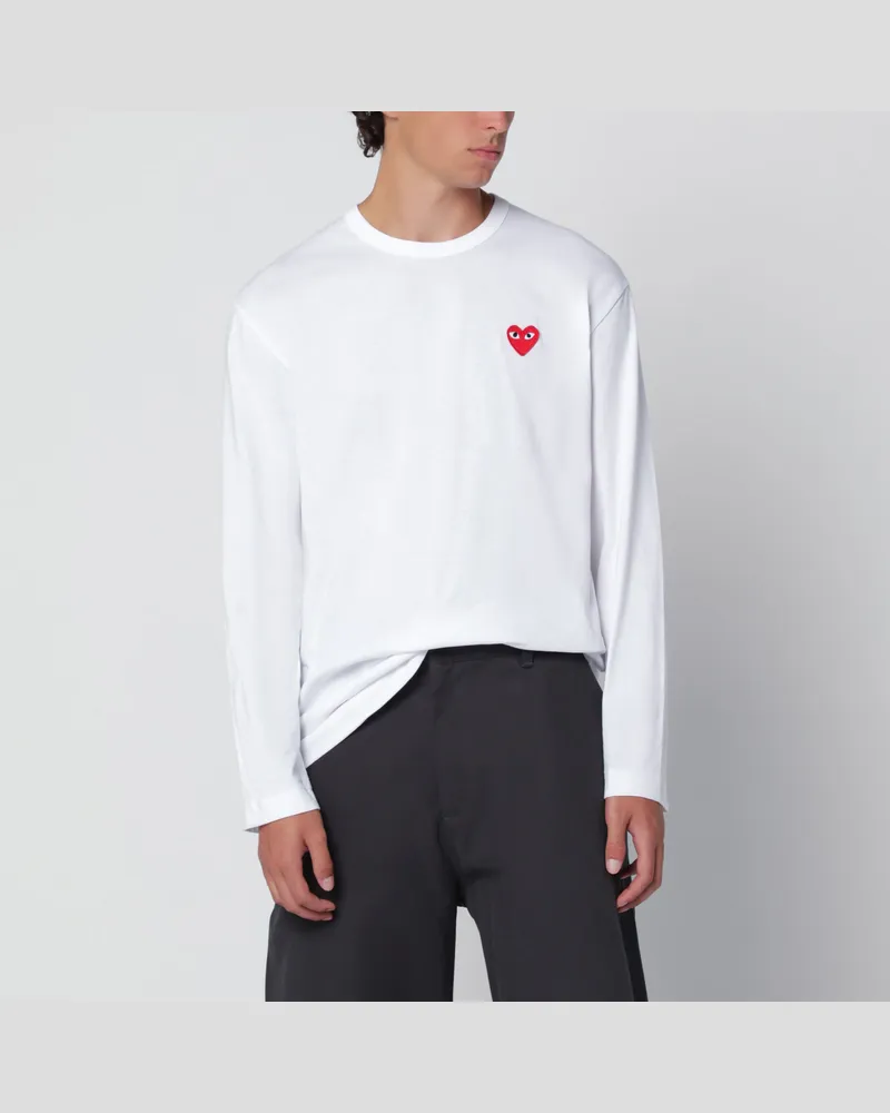 Comme des Garçons Weißes Baumwoll-Langarmshirt White