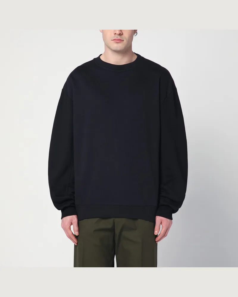 Dries van Noten Marineblaue Sweatjacke mit Reißverschluss-Detail Blau