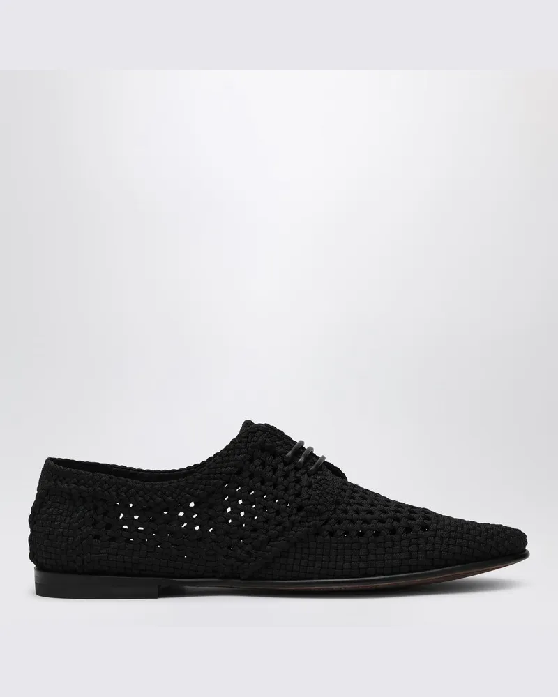 Dolce & Gabbana Schwarzer gewebter Stoff Derby Schwarz
