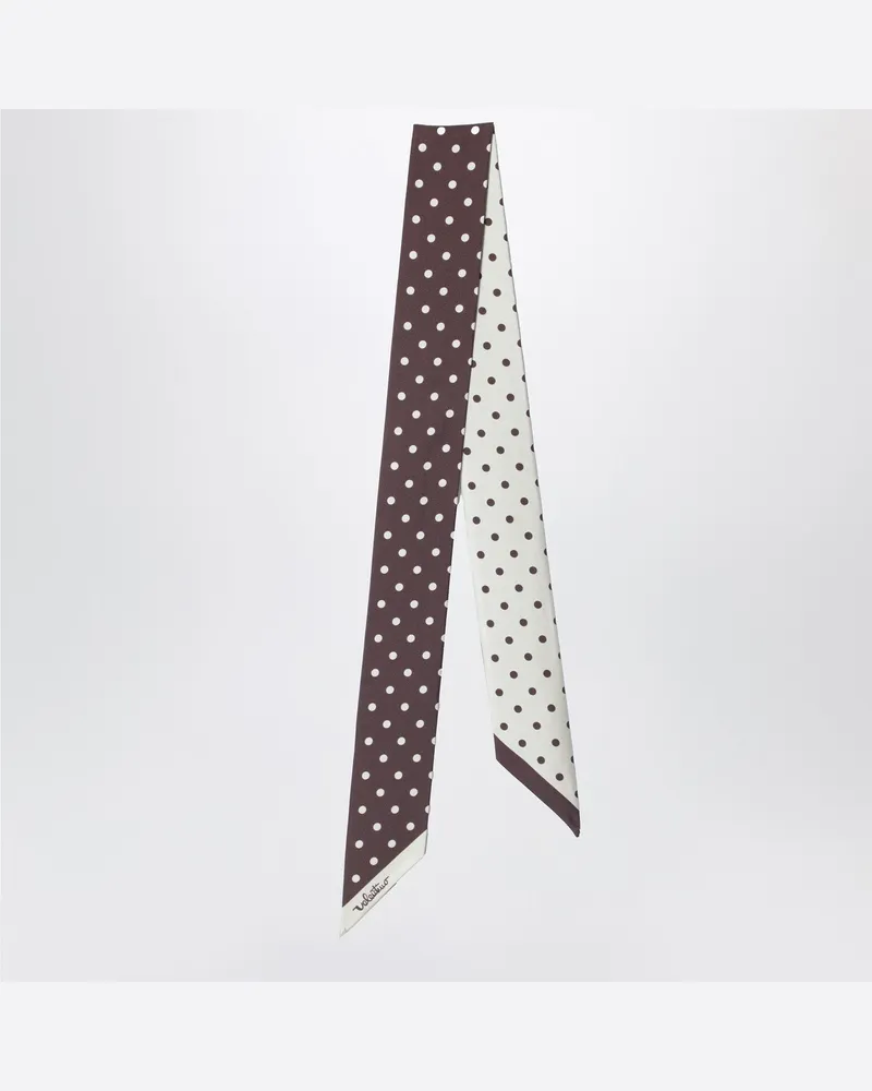 Valentino Garavani Brauner Schal mit butterfarbenen Punkten Multicolor