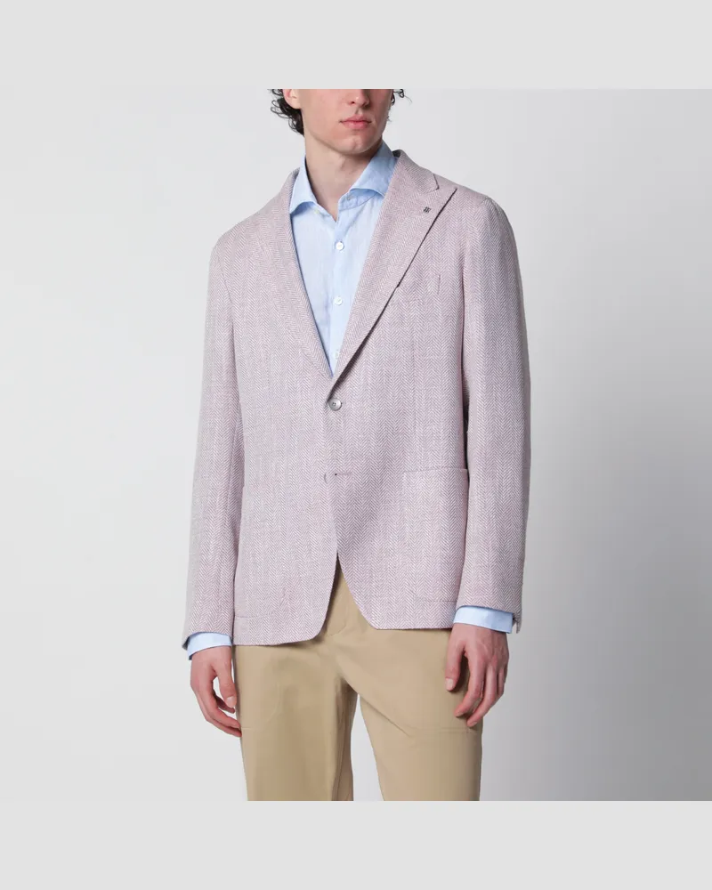 Tagliatore Einreihige Fischgrätjacke Lila Purple